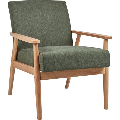 Armchair ESRUM Fabric Light Brown/ Green