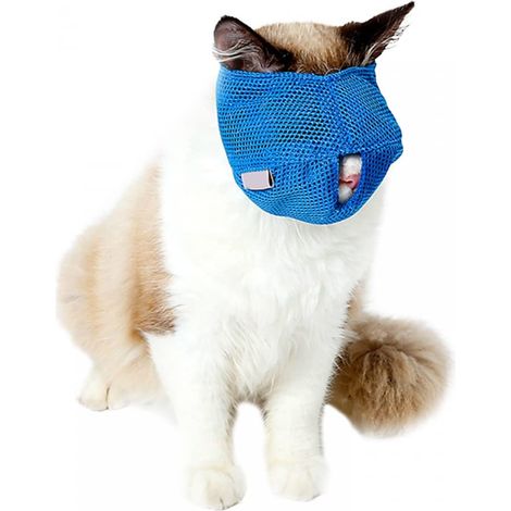 Muselière pour Chat avec Maille Respirante, Protège-Dents pour Chat pour Éviter Morsures, Toilettage, Coupe des Ongles, Bain (1/5)
