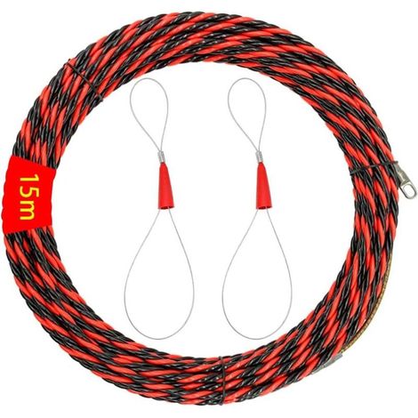 6mm Diamètre 15m Aiguille D'électricien Electrique Avec 2 Resort de Guidage Passe Spiralé Flexible Aiguille Tire Fil Pour Câble de Communication Mur Conduit (1/5)