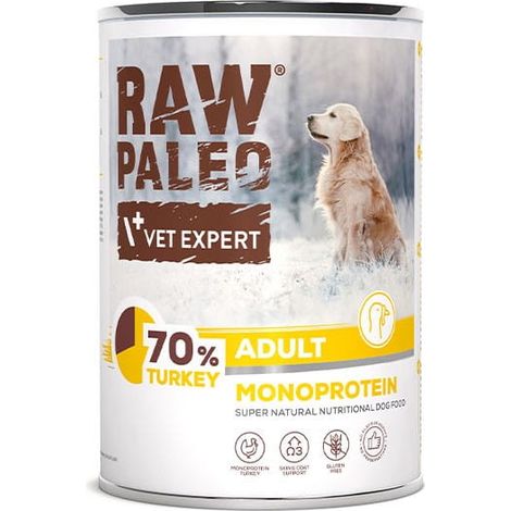 Rohes Paleo-Monoprotein-Truthahnfutter für ausgewachsene Hunde, 400 g