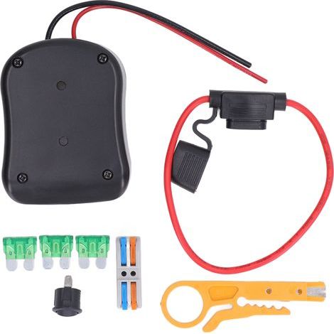 Kit de convertisseur d'adaptateur de batterie, connecteur d'alimentation de station de fil 12awg avec fusible de commutation pour Batteries Li Ion 18V 14.4V (1/5)