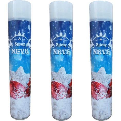 3 Neve Spray max bomboletta 400gr per decorazioni albero di natale presepe vetri finestre casa vetrine artificiale (1/5)