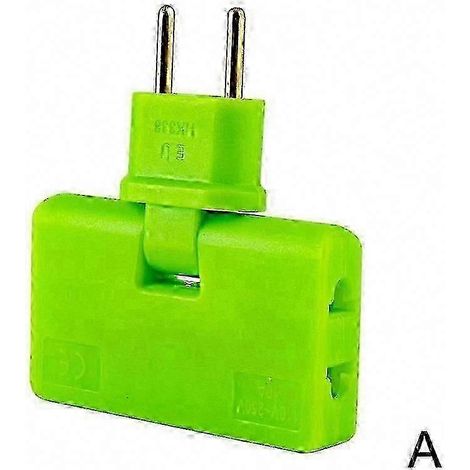 Adaptateur secteur UE rotatif 180°, prise multiple 3-en-1, bloc multiprise sans fil ultra-plat et léger, extension compacte pour voyages et maison (1/5)