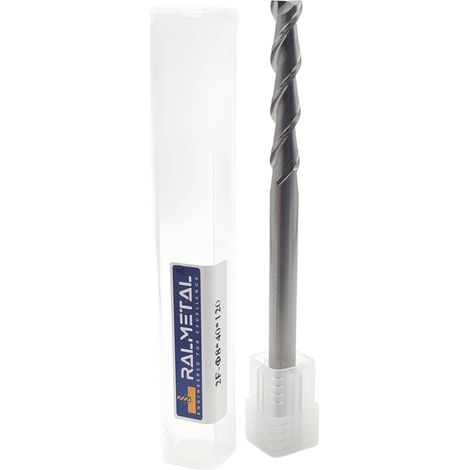 Fresa de aluminio VHM de 2 filos, 8 x 40 x 120 mm, 45 HRC (1/4)