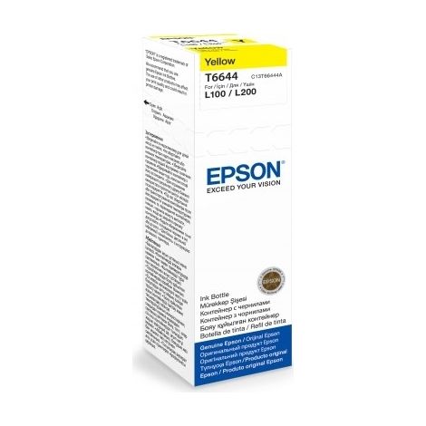 Bouteille de recharge d'encre jaune pour Epson T6644 (C13T66444A).