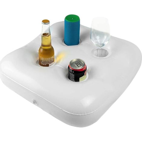 Ensemble de 4 porte-gobelets gonflables flottants pour piscine, porte-gobelet à 4 trous, porte-gobelet gonflable (1/5)
