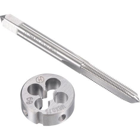 M6 x 0.75mm Métrique Ensemble à Fileter HSS Machine Filetage Vis Robinet avec Alliage Outil Acier Rond Filetage Matrice (1/5)
