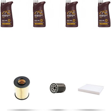 Kit tagliando 3 FILTRI e 4L OLIO compatibile con Ford Focus III 1.0 EcoBoost 92kw dal 2012 (1/4)