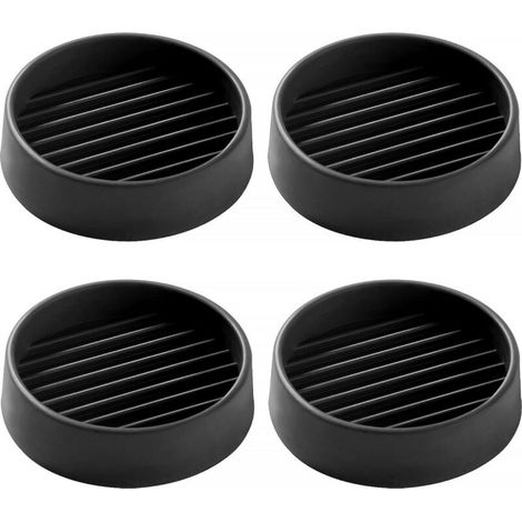 XEPHO 4 Pièces 5.1cm Patin Rond Antidérapant en Caoutchouc, Bed Sofa Wheel Anti-Slip Pad, Pied en Caoutchouc Pad, pour Lit Armoire Canapé Chaise Table, Noir