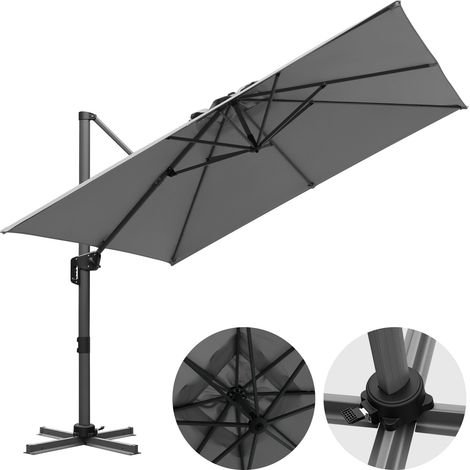 Wolketon Parasol Gris Ø300 cm – Design moderne pour terrasse