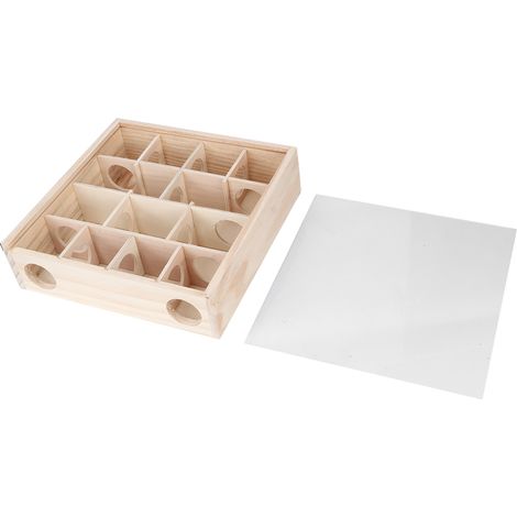 Labyrinthe interactif intelligent pour hamsters/rats, en bois naturel et verre acrylique. (1/5)