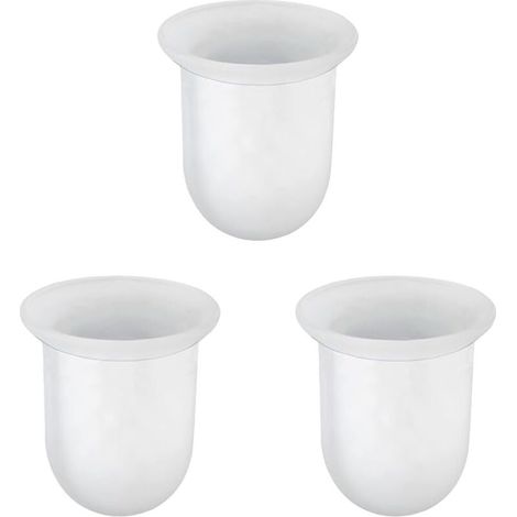 Bardusch-Ensemble Brosse WC Verre - Porte-Brosse WC, Verre, Blanc (Lot de 3) (1/2)