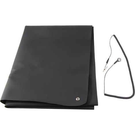 Tapis de mise à la terre noir, drap de grounding avec câble de 5 mètres pour améliorer le sommeil et réduire le stress. (1/5)
