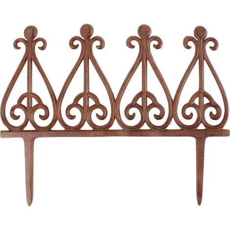 Esschert Design – Bordure en fonte 27 cm – Pour délimiter parterres de fleurs – Matériau inusable – Décoration potager (1/9)