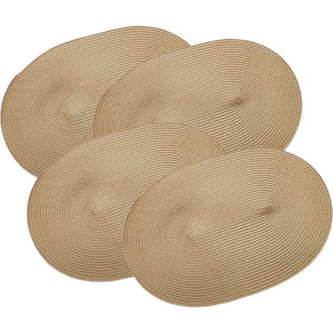 Lot de 4 sets de table ovales en toile de jute Beige（3045cm） (1/5)