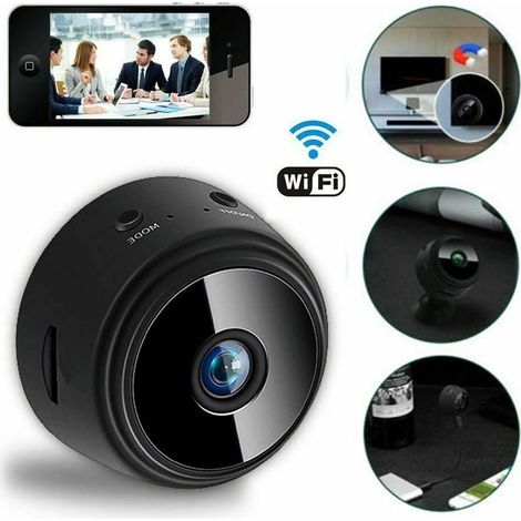 Black Mini Hidden Spy Camera WiFi Small HD Video 1080P Night Vision Motion Detection Security Nanny (1/5)