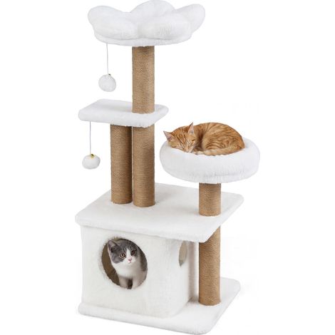 COSTWAY Albero Tiragraffi Torre Albero Per Gatti Graffiatoio Da Interno Casa Arrampicata Grande Forma A Fiore Mobili Struttura Piccola Gattino Finestra Poggio (1/5)