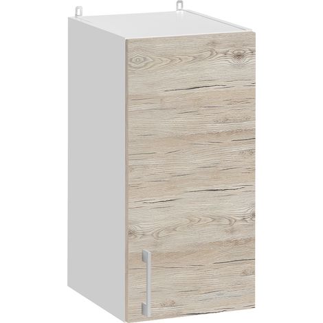 Mueble alto de cocina Eco Nogal Blanqueado 1 puerta L 30 cm (1/5)