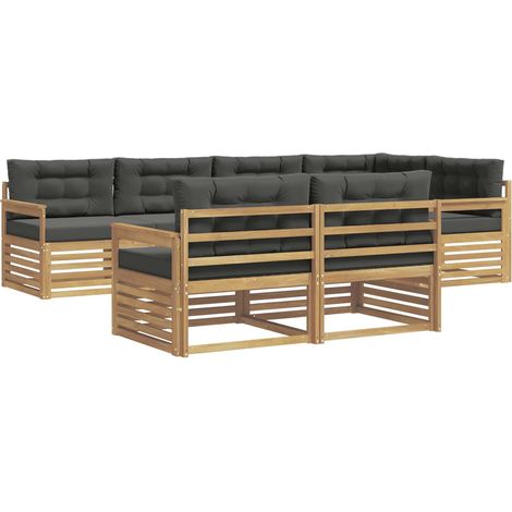 Outdoor Sofa Set 7 pcs White and Anthracite Polyester vidaXL (1/5)