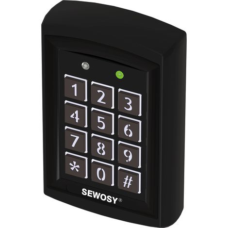 Lecteur de proximité noir avec clavier de programmation – bornier a vis 12/24V AC/DC – 125kHz - SEWOSY - KRB1000-N (1/2)