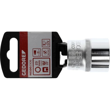 R61002306 Vaso para llave de vaso 1/2" hexagonal 23 mm longitud 38 mm (1/4)