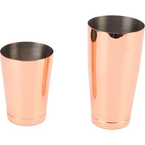 Cocktailshaker aus Edelstahl 304, 2-teilig, für Barkeeper, mit Kupferfuß und -becher. (1/5)
