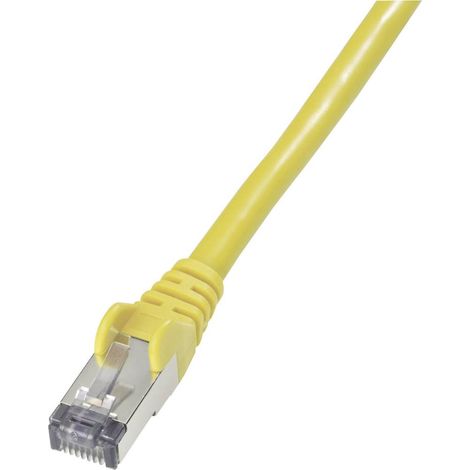 CAT 6 cavo patch, S/FTP (PiMF), giallo, 15 m, conduttore di rame (CU), guaina del cavo senza alogeni (LSZH). Lunghezza del Cavo 15 m (1/2)