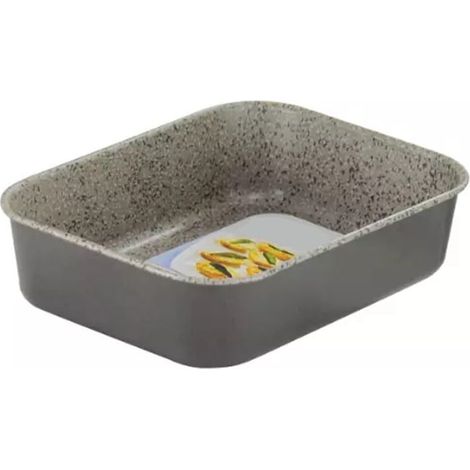 TRADE SHOP - Sfornatutto Piccolo Teglia 27x19xh6cm Grigio Pietra In Alluminio Antiaderente 036848m - (1/2)