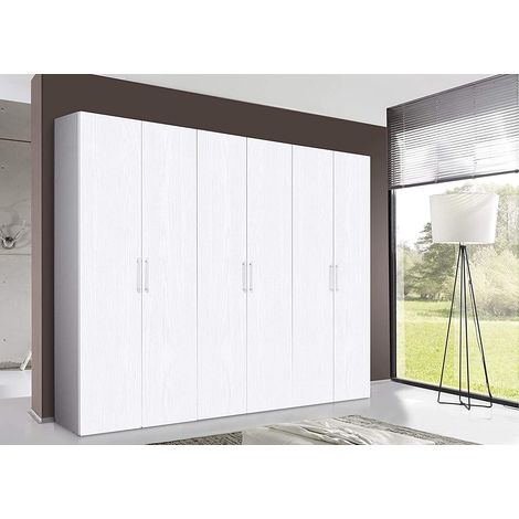 My Brand Armadio Camera da Letto 6 Ante Bianco Frassino 270x58x247 cm (1/4)
