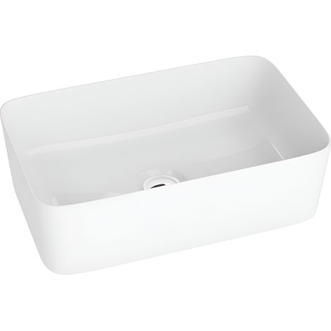 Vasque à poser LAVITA Vasque à poser élégante et compacteProduit en porcelaine de haute qualité rectangulaire 40x30x20 cm  Blanc brillant