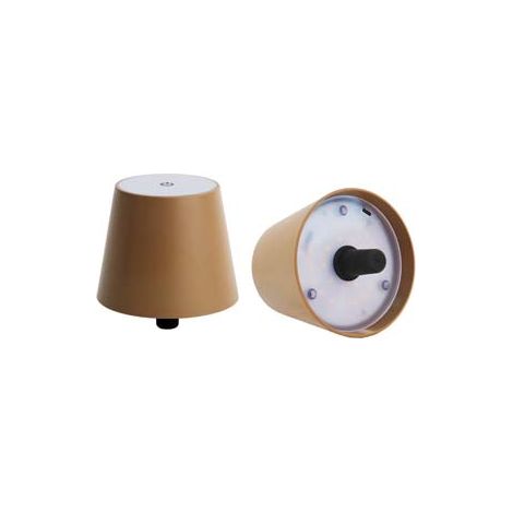LAMPADA DA TAVOLO A LED RICARICABILE A TAPPO BRONZO mm.105x90h. SYNTESY