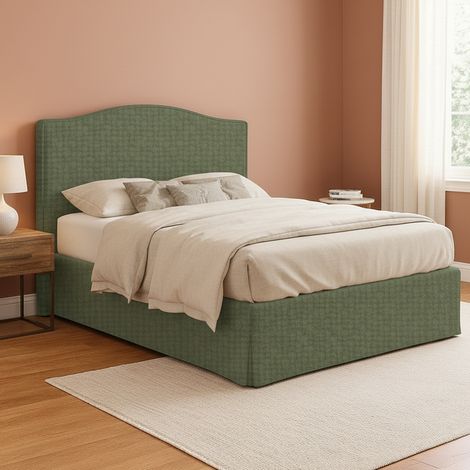 Letto Piazza e Mezza Runcorn, Sfoderabile, Contenitore Made in Italy, Verde (1/5)