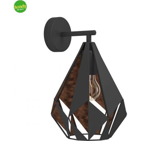 Applique Vintage Carlton 1 Acciaio Nero 1 Luce E27 (1/5)