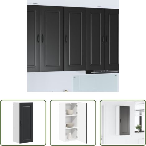vidaXL Küchenwandschrank -  Küchenschrank Kalmar Schwarz 40 x 31 x 100 cm Holzwerkstoff (1/5)