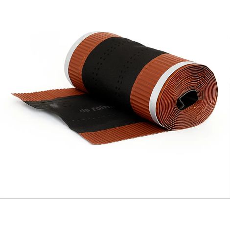 Closoir de faîtage souple ventilée aluminium, 5M, 310mm, rouge brique Mat RAL8004