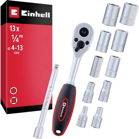 Einhell Kit cricchetti con levetta d'inversione metrico 1/4 13 parti 372411 (1/5)