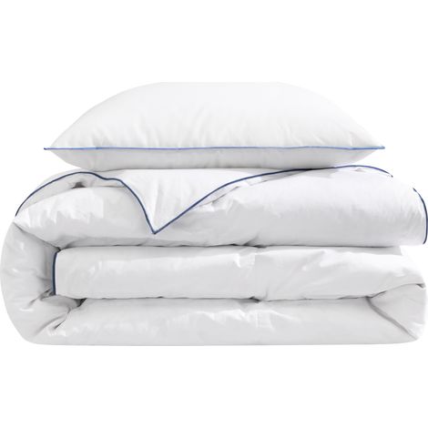 Pack couette prestige hôtellerie 140x200 et oreiller 70% duvet de canard anti-allergènes Someo (1/5)
