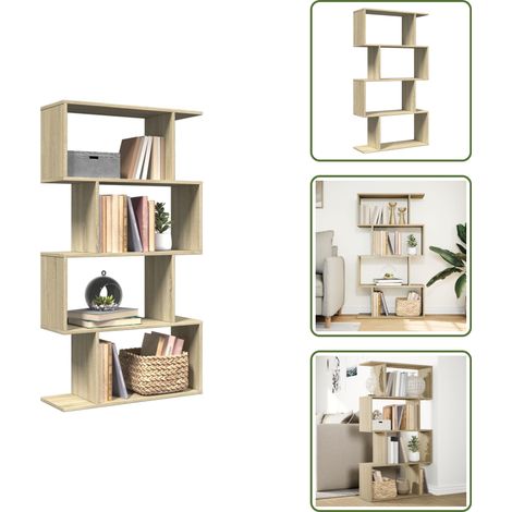 vidaXL Étagère séparatrice de pièce 4 niveaux chêne sonoma 70x24x129cm