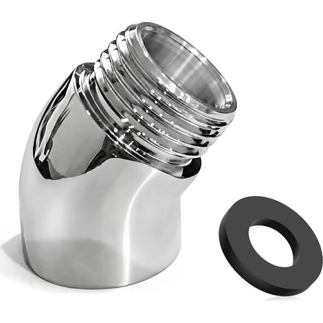Adaptateur d’Angle 135° pour douchette et pommeau de douche – Raccord G1/2 Universel Anti-Fuite avec Joint, Extension Rigide Idéale pour bras de douche et Tuyau (1/5)