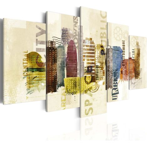 Quadro - Design urbano - 5 pannelli - 100x50 (1/4)