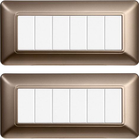gloca Set Placche Plastica Compatibili Matix (2 Pezzi acciaio bronzato, 6 Posti) (1/4)