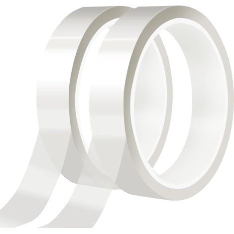 Lot de 2 rouleaux de ruban adhésif de transfert transparent 20 mm x 33 m - Résistant à la chaleur - Ruban de masquage en polyimide - Sans résidus - Pour soudure et masquage (1/5)