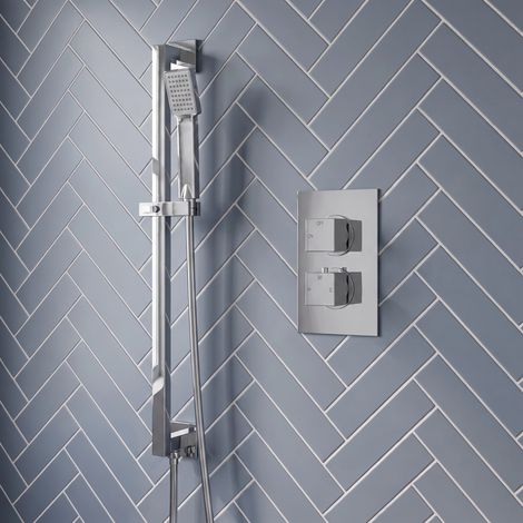 Signature React Thermostatic Concealed Shower Valve with Adjustable Slide Rail Kit - Chrome (1/5)