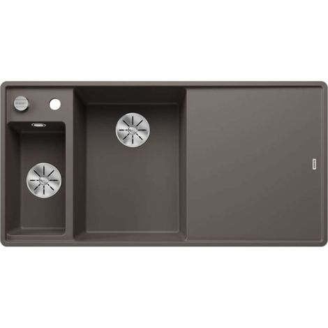 Blanco Axia III 6 - Silgranitspüle, 99x50 cm, mit Ablaufsystembedienung und Zubehör, InFino, grau 527230 (1/4)
