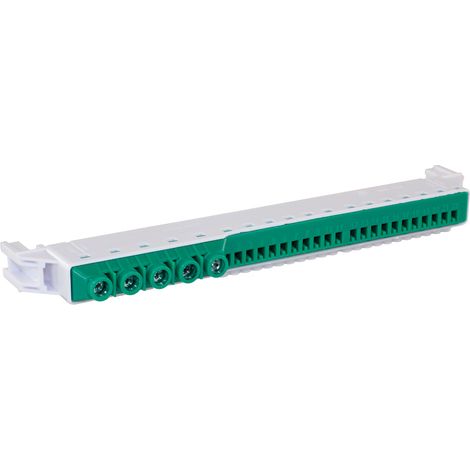 Bornier terre long 5x25²+22x4² - 13 modules - pour coffrets RxPro - Eur'Ohm