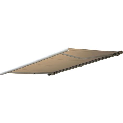 Elektrische Kassettenmarkise HHG-432, Markise Vollkassette 4x3m Polyester Creme (1/5)
