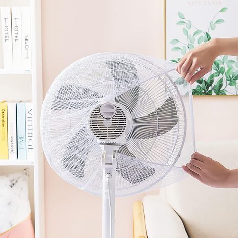 3Pcs Housse de Protection de sécurité pour Ventilateur, protège-Doigts Lavable Rond électrique Ventilateur Garde Cache-poussière Filet Anti-poussière (1/5)