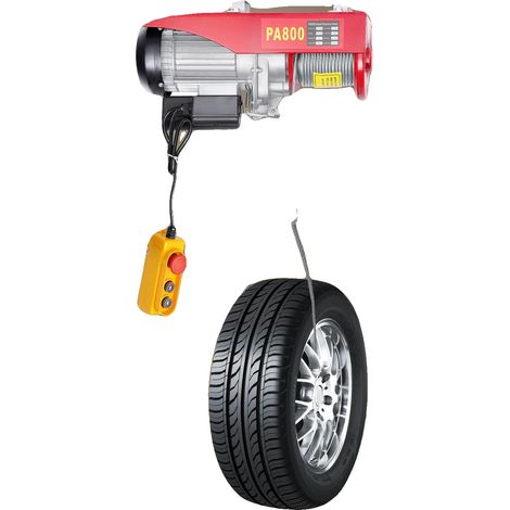Treuil Électrique, Capacité de 400 kg, Câble Double de 800 kg, Puissance de 1350-1450W, Vitesse de Levage 32,81 ft/min, Hauteur de Levage 32,81 ft (1/5)