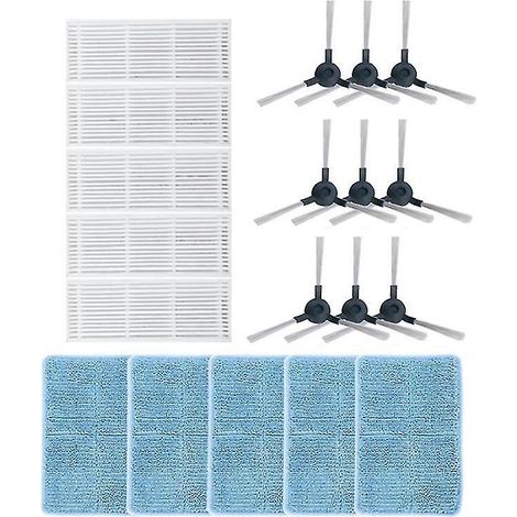 19-teiliges Ersatzteilset für Midea Seitenbürstenmopp-Tuch mit HEPA-Filter A