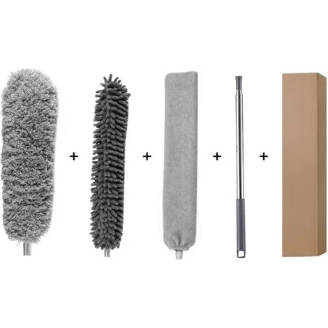 Plumeau télescopique lavable, pour plafond, avec tige télescopique - Plumeau télescopique lavable, pour plafond, avec tige télescopique (1/5)